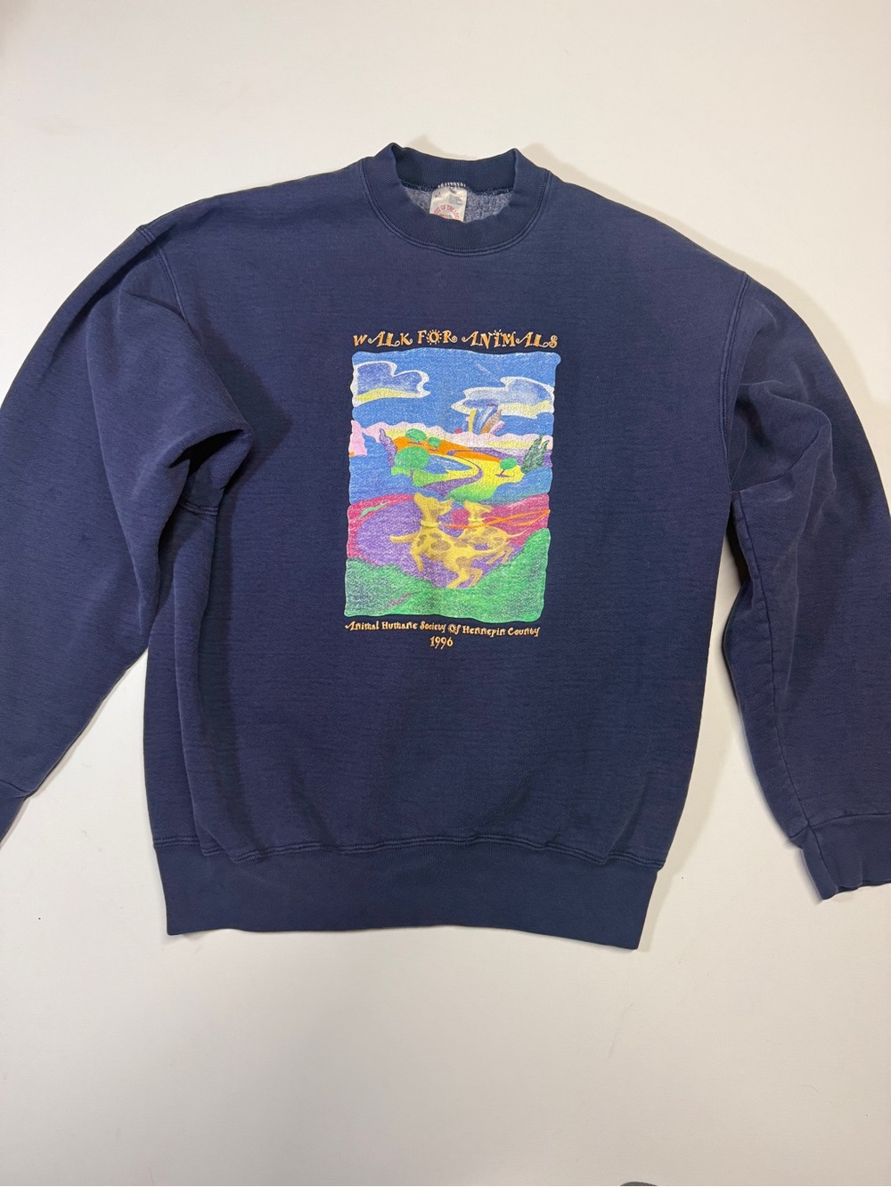 Walk For Animals Graphic Crewneck Sweatshirt - Navy